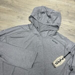 NRS Silkweight Hoodie Grey Mens Sz XXL Outdoor Sun Kayak Boat Beach